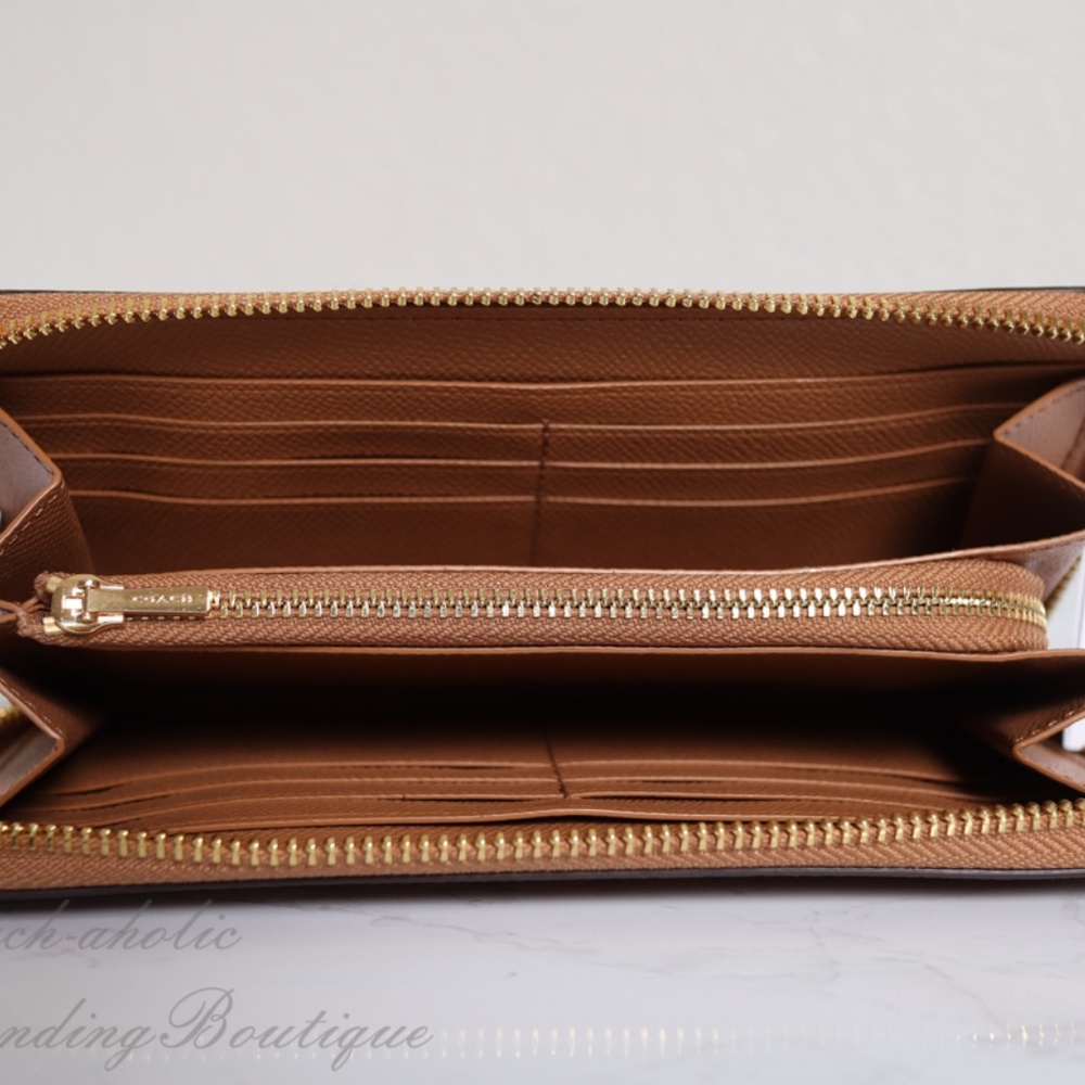 NWT Coach Leather Accordion Zip Wallet/Wristlet - Picture 5 of 8
